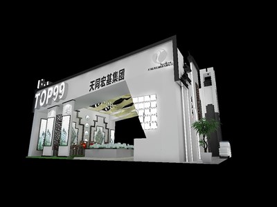 225平米展臺設(shè)計制作：三面開口/歐式/木質(zhì)結(jié)構(gòu)/白色，為房產(chǎn)展展商而作（免費使用）