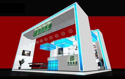 81平米展臺設(shè)計制作：三面開口/前衛(wèi)/型材結(jié)構(gòu)/白色，為房產(chǎn)展展商而作（免費使用）