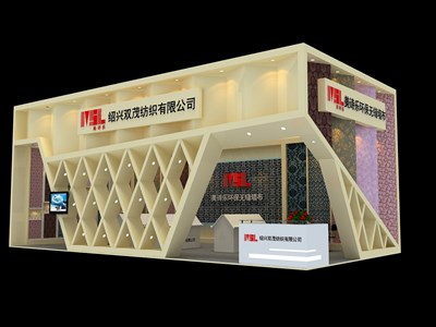 72平米展臺設(shè)計制作：二面開口/現(xiàn)代/型材結(jié)構(gòu)/米色，為電子展展商而作（免費使用）