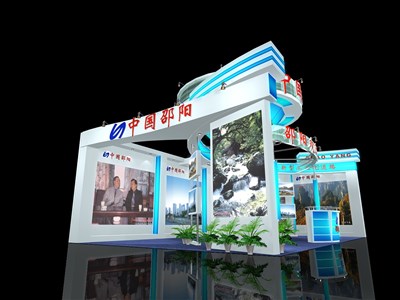 91.2平米展臺(tái)設(shè)計(jì)制作：三面開口/中式/木質(zhì)結(jié)構(gòu)/白色，為旅游展展商而作（免費(fèi)使用）