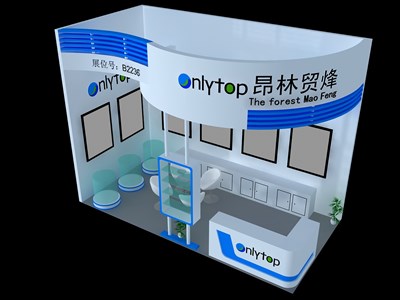 18平米展臺設計制作：二面開口/現(xiàn)代/木質(zhì)結(jié)構(gòu)/白色，為建材展展商而作（免費使用）