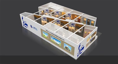 360平米展臺設(shè)計制作：二面開口/現(xiàn)代/木質(zhì)結(jié)構(gòu)/米色，為建材展展商而作（免費使用）