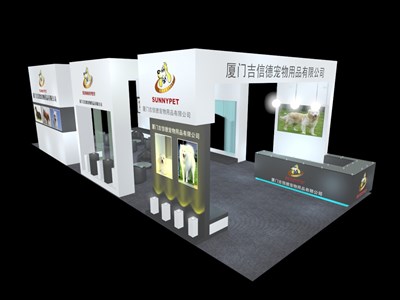90平米展臺(tái)設(shè)計(jì)制作：四面開口/現(xiàn)代/木質(zhì)結(jié)構(gòu)/白色，為綜合展展商而作（免費(fèi)使用）