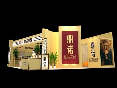 168平米展臺(tái)設(shè)計(jì)制作：二面開口/現(xiàn)代/木質(zhì)結(jié)構(gòu)/米色，為建材展展商而作（免費(fèi)使用）