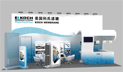 36平米展臺設(shè)計制作：三面開口/現(xiàn)代/木質(zhì)結(jié)構(gòu)/藍色，為綜合展展商而作（免費使用）