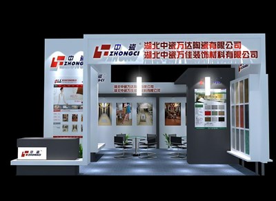 36平米展臺(tái)設(shè)計(jì)制作：二面開口/現(xiàn)代/木質(zhì)結(jié)構(gòu)/灰色，為建材展展商而作（免費(fèi)使用）