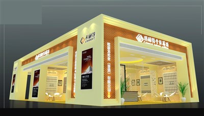 99平米展臺設(shè)計制作：三面開口/現(xiàn)代/木質(zhì)結(jié)構(gòu)/黃色，為建材展展商而作（免費使用）