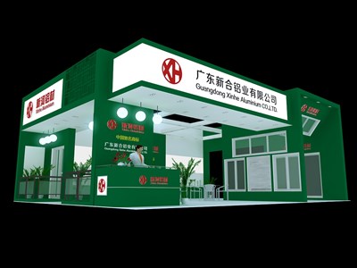 108平米展臺設(shè)計制作：二面開口/現(xiàn)代/木質(zhì)結(jié)構(gòu)/綠色，為建材展展商而作（免費(fèi)使用）