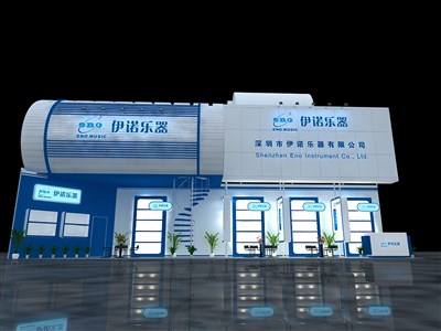 48平米展臺設(shè)計制作：二面開口/現(xiàn)代/木質(zhì)結(jié)構(gòu)/藍(lán)色，為建材展展商而作（免費使用）
