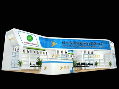 157.5平米展臺設(shè)計制作：二面開口/現(xiàn)代/木質(zhì)結(jié)構(gòu)/白色，為建材展展商而作（免費使用）