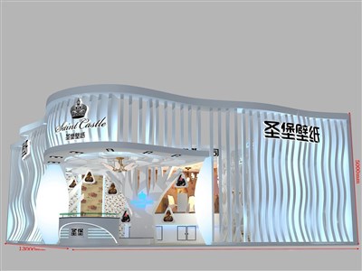 143平米展臺設(shè)計制作：二面開口/現(xiàn)代/木質(zhì)結(jié)構(gòu)/白色，為建材展展商而作（免費使用）