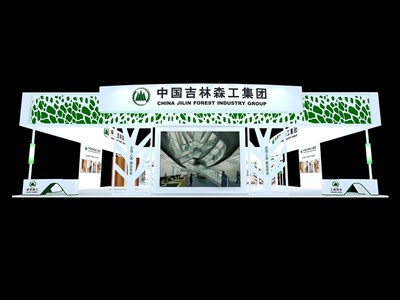 504平米展臺設計制作：三面開口/現(xiàn)代/木質(zhì)結構/白色，為建材展展商而作（免費使用）