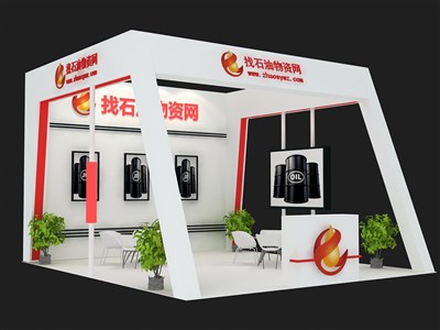42平米展臺設(shè)計制作：三面開口/現(xiàn)代/木質(zhì)結(jié)構(gòu)/白色，為能源展展商而作（免費使用）