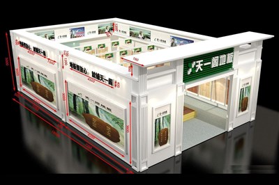 160平米展臺設(shè)計制作：一面開口/歐式/木質(zhì)結(jié)構(gòu)/白色，為建材展展商而作（免費使用）