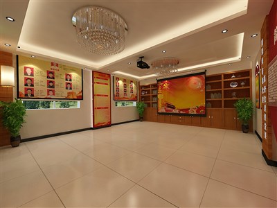 39平米展廳設(shè)計(jì)制作：現(xiàn)代/紅色，成就類展廳-黨建展廳（免費(fèi)使用）