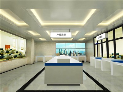 100平米展廳設(shè)計制作：現(xiàn)代/白色，產(chǎn)品類展廳-青島牧野（免費(fèi)使用）