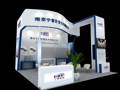36平米展臺(tái)設(shè)計(jì)制作：四面開口/現(xiàn)代/木質(zhì)結(jié)構(gòu)/白色，為安防展展商而作（免費(fèi)使用）