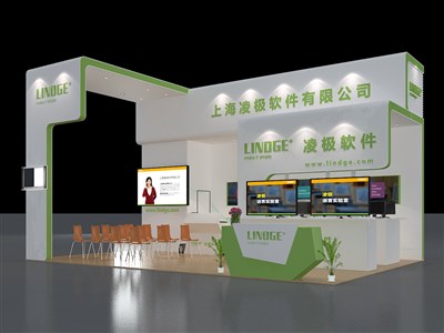 54平米展臺(tái)設(shè)計(jì)制作：三面開口/現(xiàn)代/型材結(jié)構(gòu)/白色，為糖酒展展商而作（免費(fèi)使用）