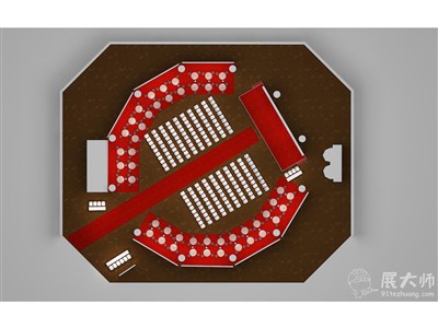 300平米展廳設(shè)計(jì)制作：現(xiàn)代/紅色，產(chǎn)品類展廳-同程光大（免費(fèi)使用）